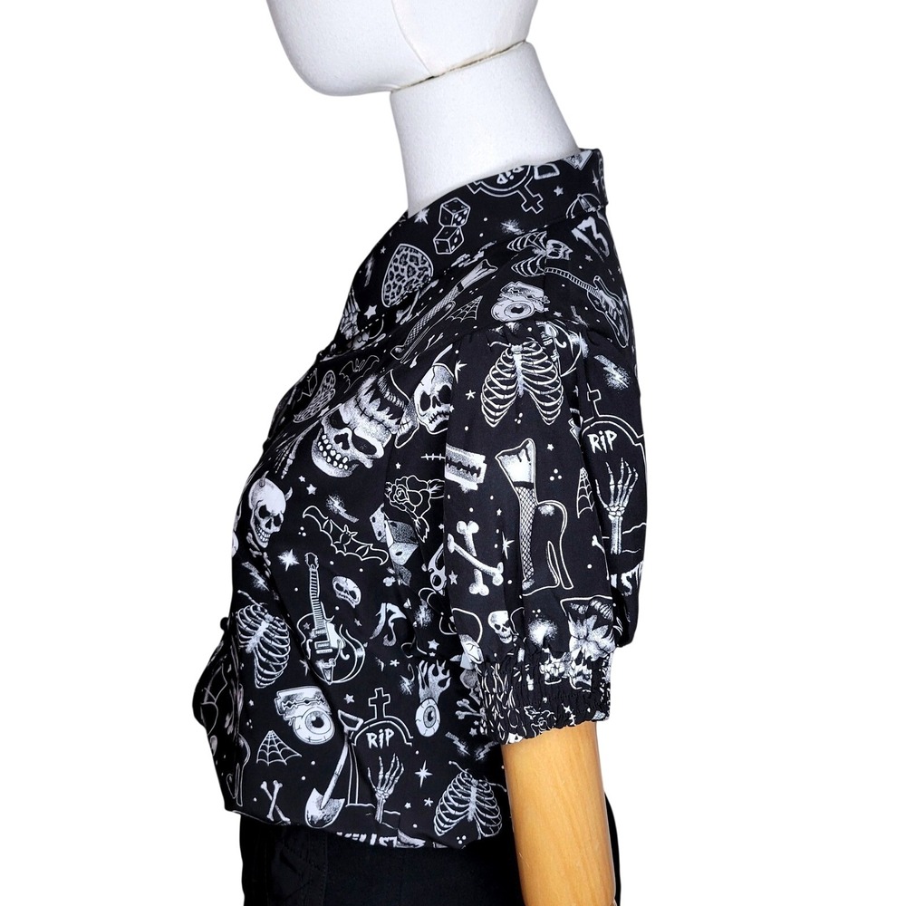 Killstar The Heat Button Up Top Size Medium Whimsygoth Witchy Gothic Blouse - Picture 6 of 7